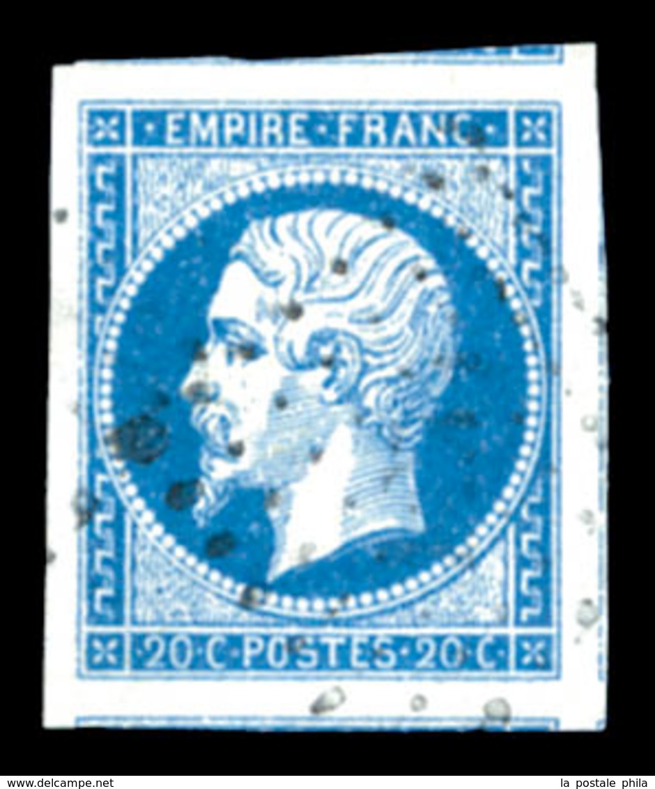 O N°14A, 20c Bleu Type I, Grandes Marges Avec 4 Voisins. SUP (signé/certificat)  Qualité: O - 1853-1860 Napoleon III