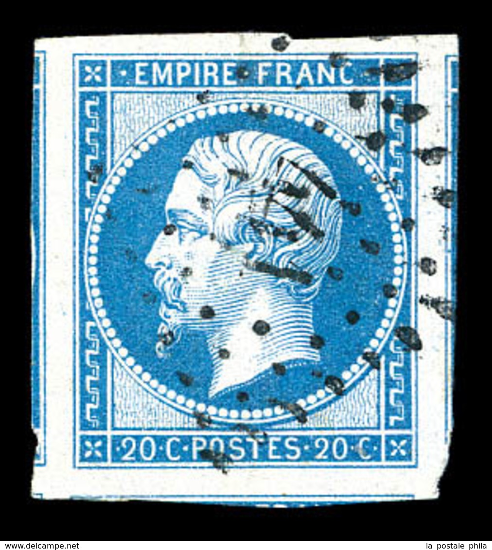 O N°14A, 20c Bleu Type I, Grandes Marges Avec 4 Voisins. SUP (signé Scheller/certificat)  Qualité: O - 1853-1860 Napoléon III