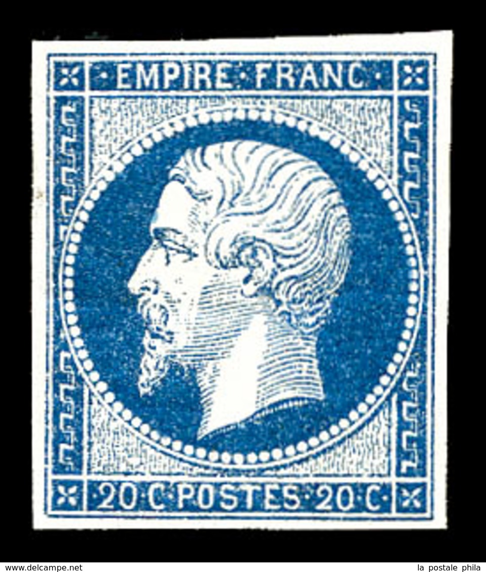 * N°14Aa, 20c Bleu Foncé. TB  Qualité: *  Cote: 600 Euros - 1853-1860 Napoléon III