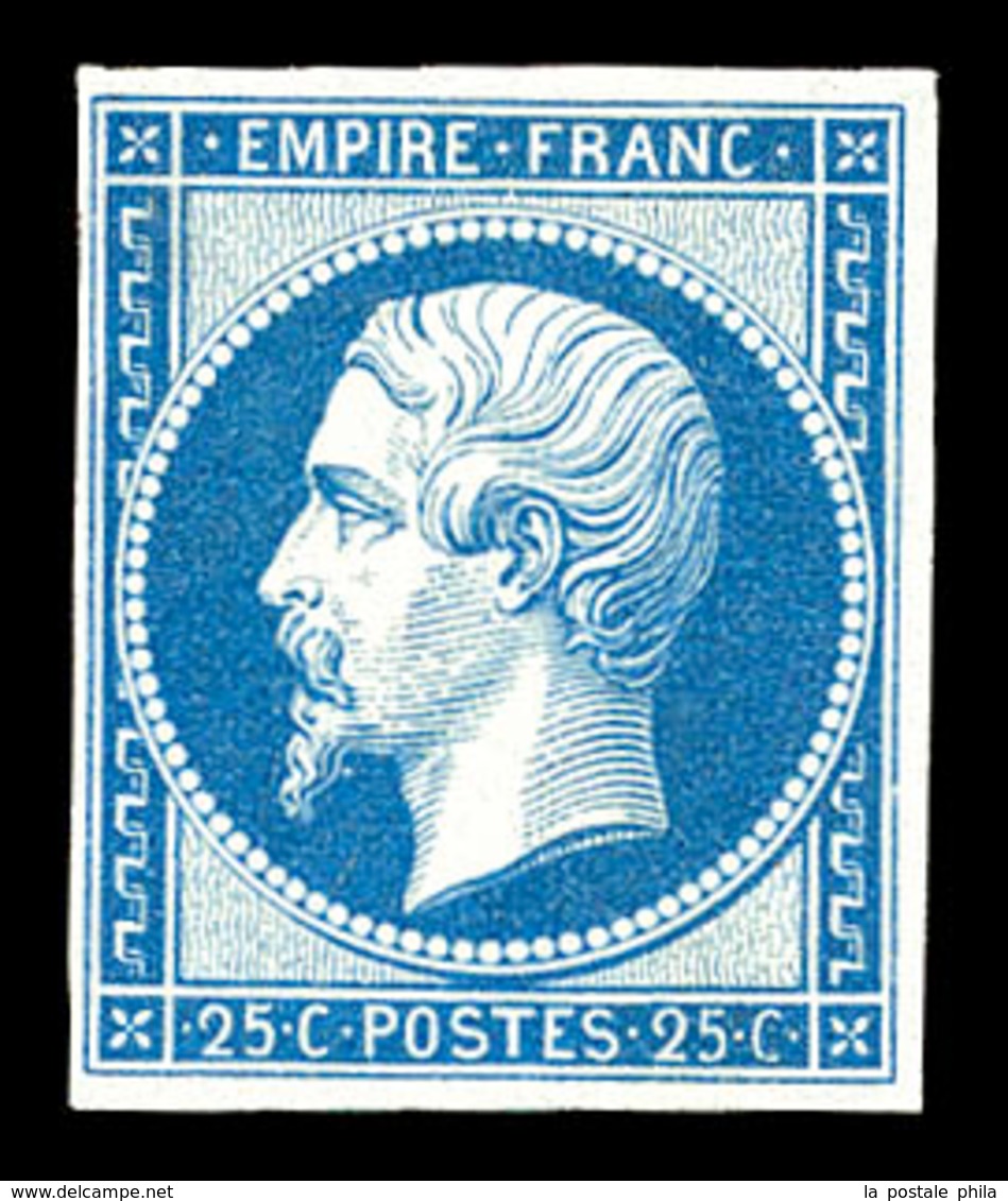 (*) N°15c, 25c Bleu, Impression De 1862. TB  Qualité: (*)  Cote: 600 Euros - 1853-1860 Napoleon III