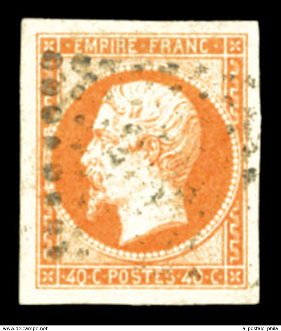 O N°16, 40c Orange, Grandes Marges, Pièce Choisie. SUP (signé Calves)  Qualité: O - 1853-1860 Napoléon III.