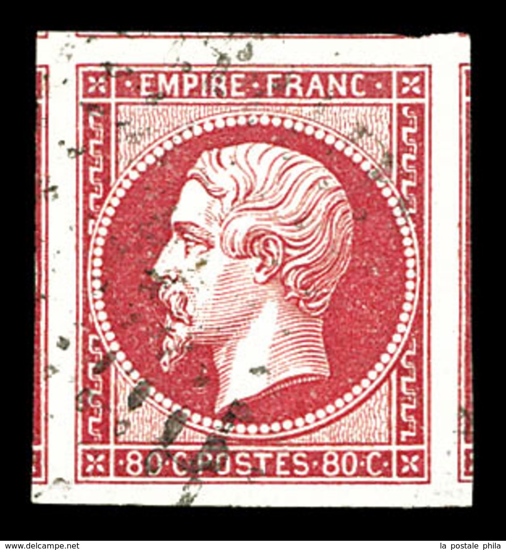 O N°17B, 80c Rose, Très Grandes Marges Avec 5 Voisins. SUP (signé Calves/certificat)  Qualité: O - 1853-1860 Napoleon III