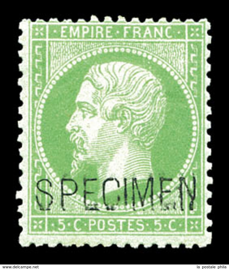 * N°20f, 5c Vert Surchargé 'SPECIMEN'. TTB  Qualité: *  Cote: 400 Euros - 1862 Napoleon III