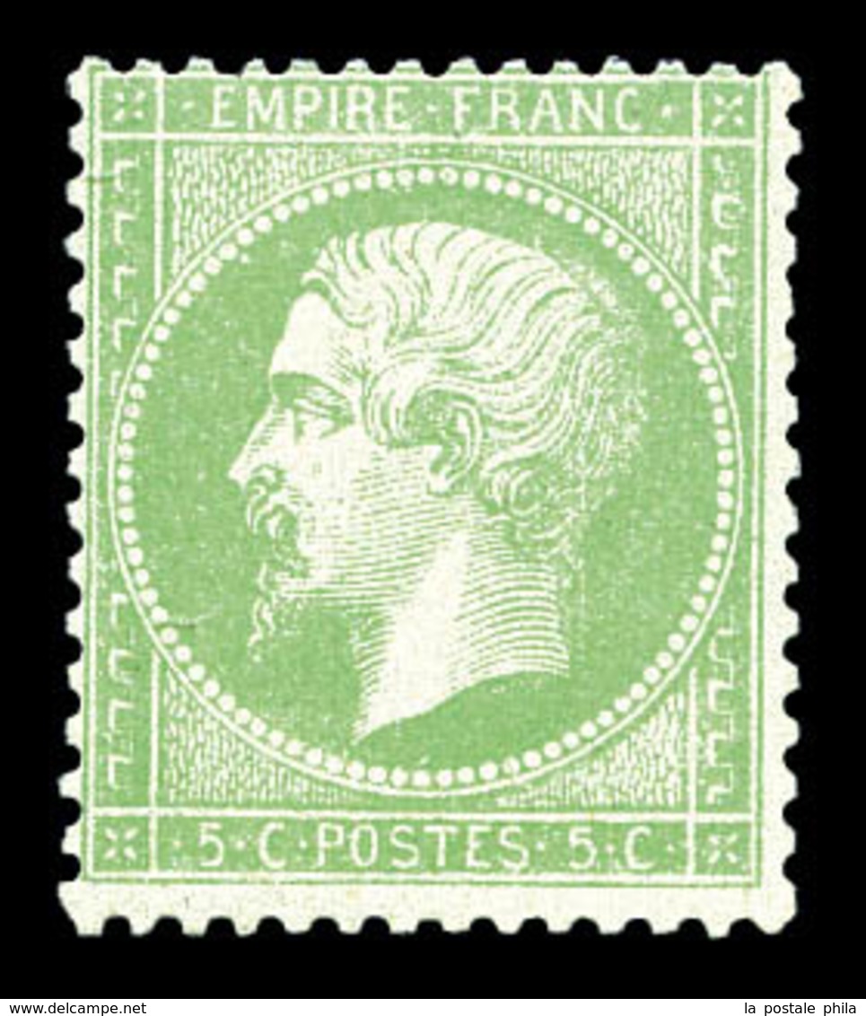 ** N°20g, 5c Vert Jaune Sur Verdâtre, Fraîcheur Postale. SUP (certificat)  Qualité: ** - 1862 Napoleon III