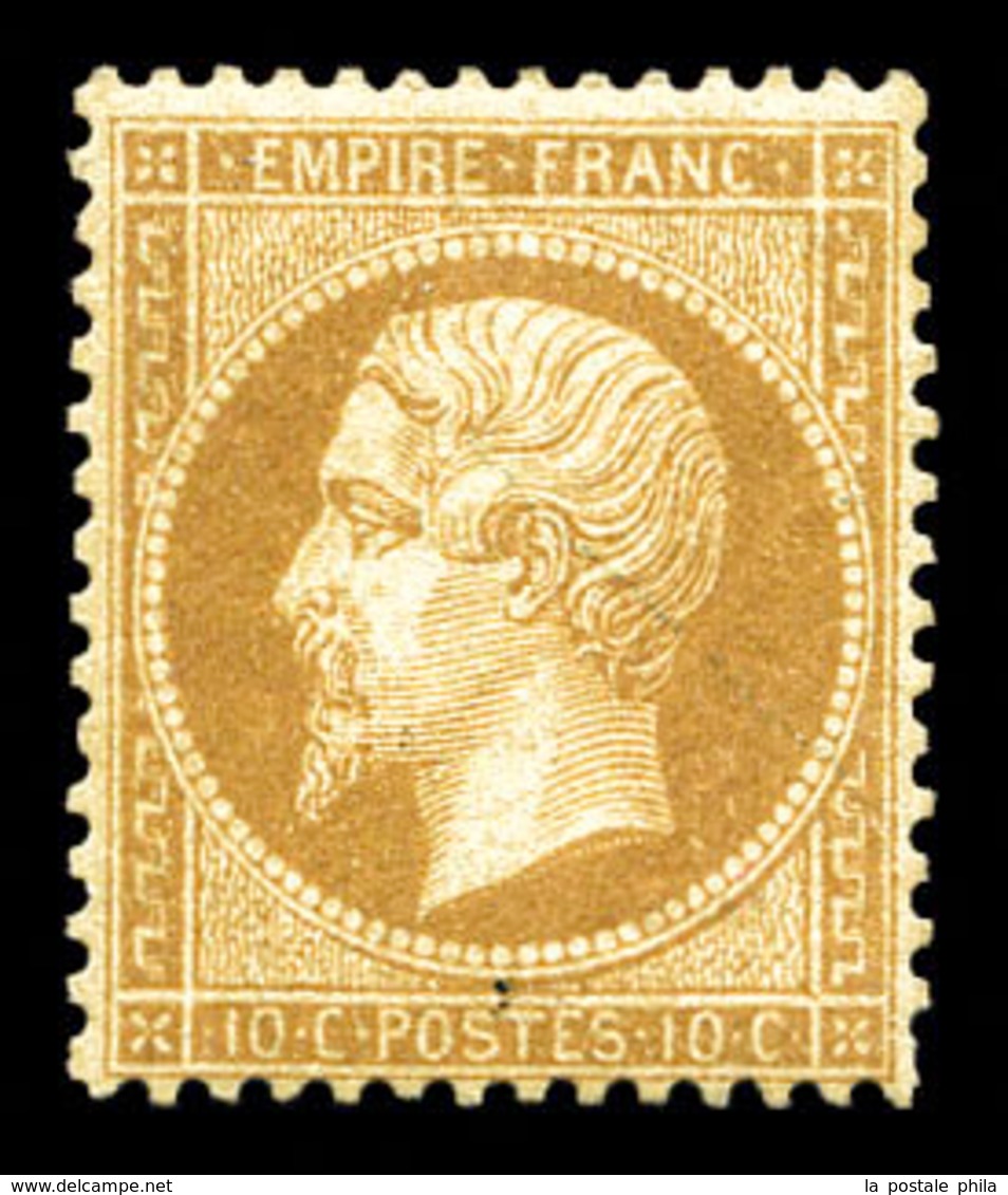 * N°21, 10c Bistre, Quasi **, Frais, TTB (certificat)  Qualité: *  Cote: 2250 Euros - 1862 Napoléon III