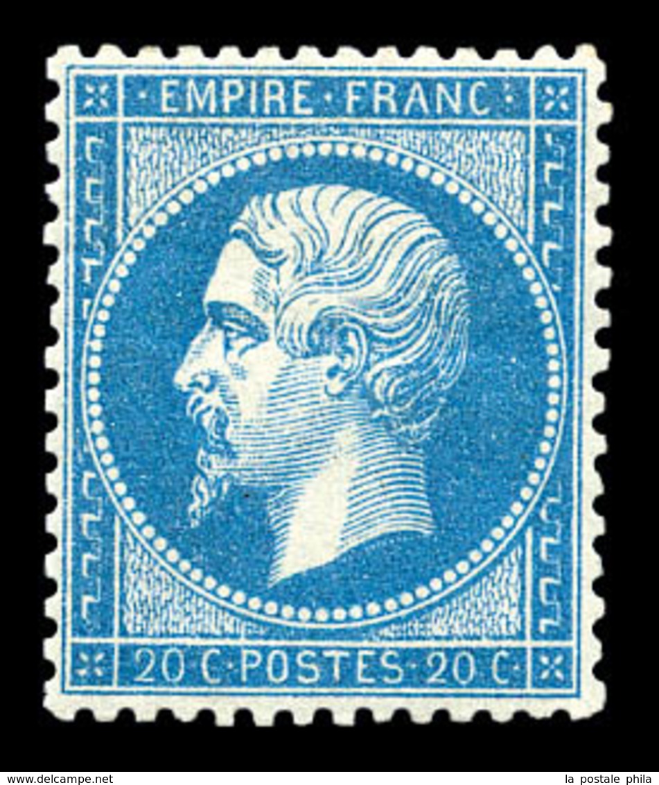 * N°22, 20c Bleu, Très Bon Centrage, TTB (signé Brun/certificat)  Qualité: * - 1862 Napoleon III
