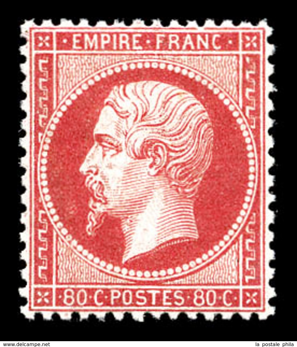 ** N°24, 80c Rose, Fraîcheur Postale, Très Bon Centrage. SUPERBE. R.R. (signé Brun/certificat)  Qualité: ** - 1862 Napoléon III.
