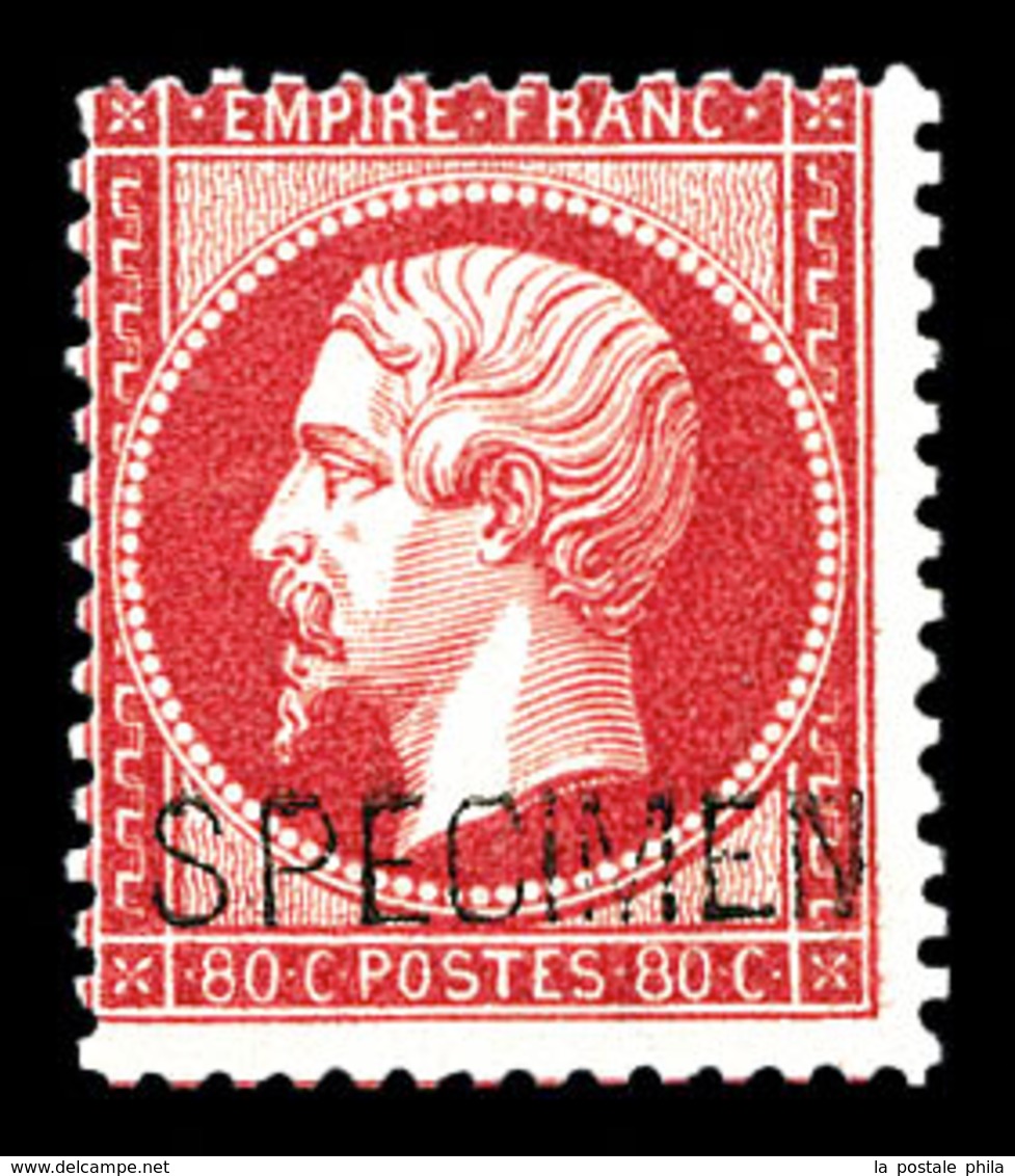 ** N°24d, 80c Rose Surchargé 'SPECIMEN', Fraîcheur Postale. SUP (certificat)  Qualité: ** - 1862 Napoléon III