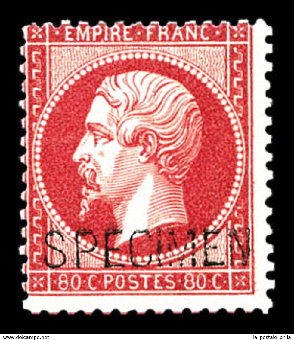 ** N°24d, 80c Rose Surchargé 'SPECIMEN', Fraîcheur Postale. SUP (certificat)  Qualité: ** - 1862 Napoleon III