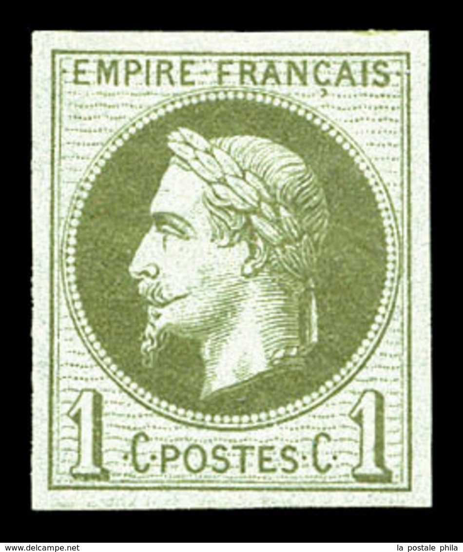 * N°25c, Rothschild, 1c Olive Impression Fine Non Dentelé, Fraîcheur Postale. SUP (signé Margues/certificat)  Qualité: * - 1863-1870 Napoleon III With Laurels