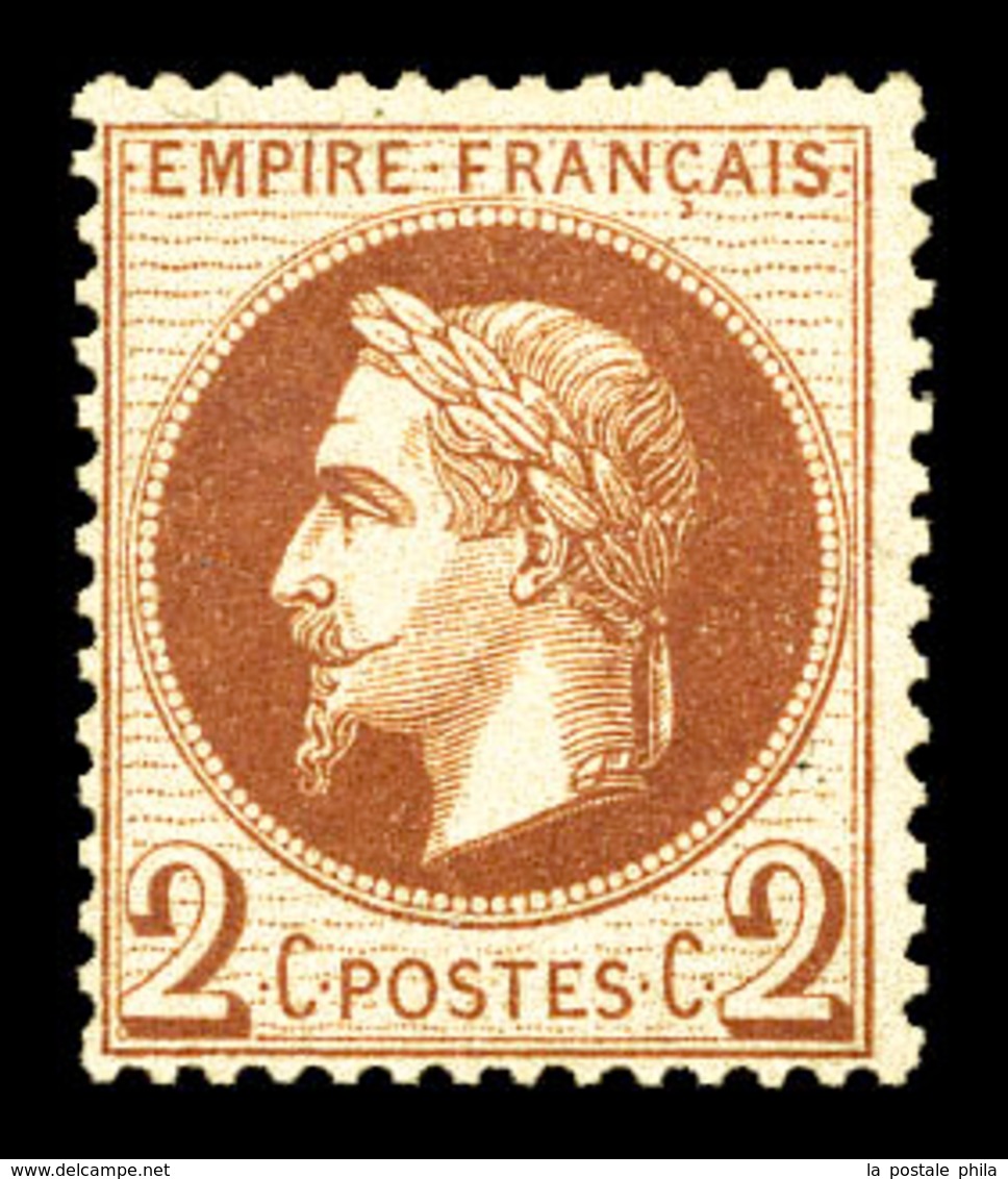 ** N°26B, 2c Rouge-brun Clair Type II. TTB  Qualité: ** - 1863-1870 Napoleon III With Laurels