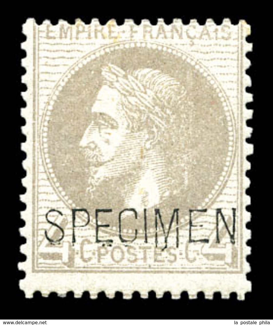 * N°27Bg, 4c Gris Surchargé 'SPECIMEN'. TB  Qualité: *  Cote: 400 Euros - 1863-1870 Napoléon III. Laure