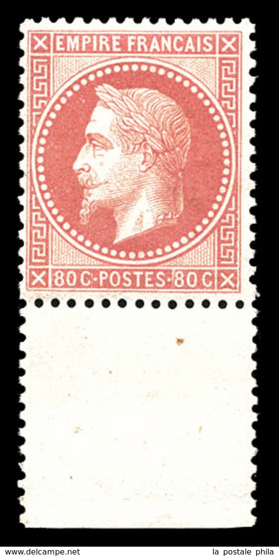 * N°32, 80c Rose Bord De Feuille, Quasi **, Fraîcheur Postale. SUP (signé Calves/Brun/certificat)  Qualité: *  Cote: 175 - 1863-1870 Napoleon III With Laurels