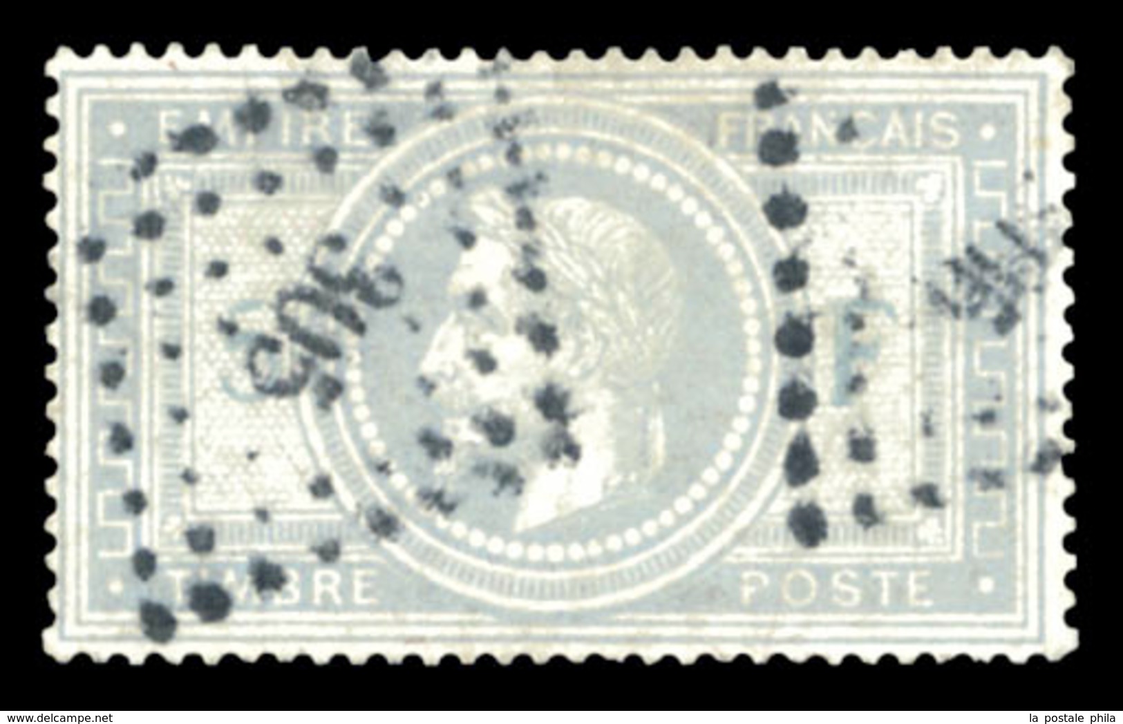 O N°33, 5F Violet-gris Obl PC '305', Très Bon Centrage. SUP (signé Scheller/Brun/Calves/certificat)  Qualité: O  Cote: 1 - 1863-1870 Napoléon III Lauré