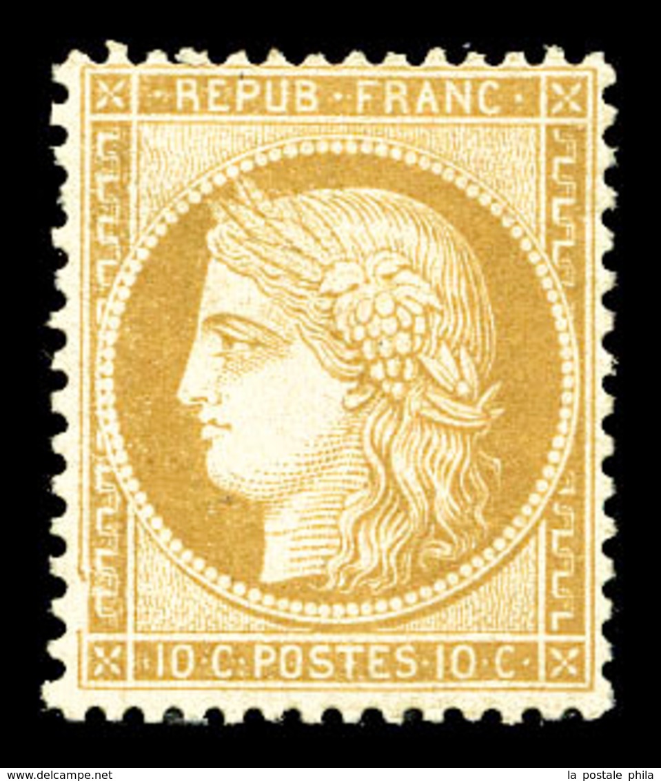 * N°36, 10c Bistre-jaune, TB (certificat)  Qualité: *  Cote: 1000 Euros - 1870 Siège De Paris
