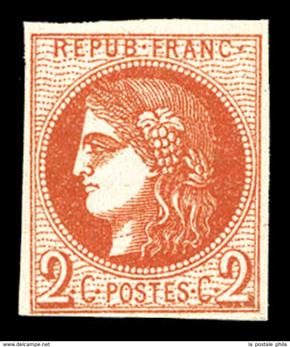 * N°40Ba, 2c Rouge Brique Report 2, Grande Fraîcheur. SUP. R. (signé/certificat)  Qualité: *  Cote: 1300 Euros - 1870 Bordeaux Printing