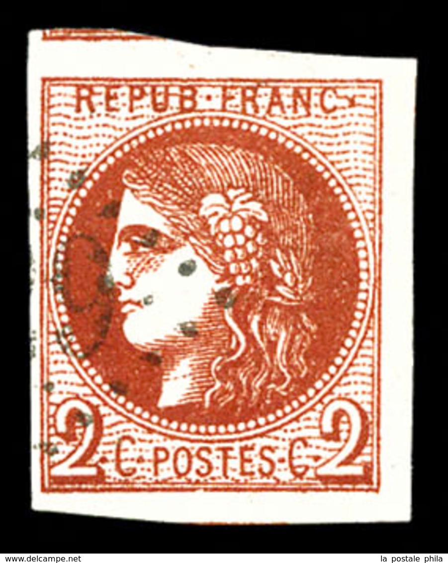O N°40Ba, 2c Rouge Brique Report 2, Très Grandes Marges Avec Voisins, SUP (signé Calves/Scheller/certificat)  Qualité: O - 1870 Bordeaux Printing