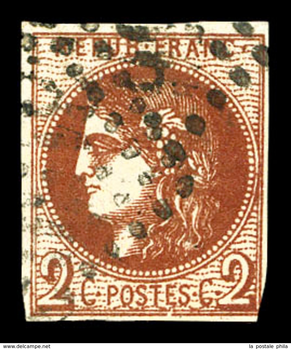 O N°40Bf, 2c Rouge-brique Très Foncé, Filet SE Effleuré Mais SUPERBE NUANCE EXTRÊME. R.R. (signé Calves/certificat)  Qua - 1870 Uitgave Van Bordeaux