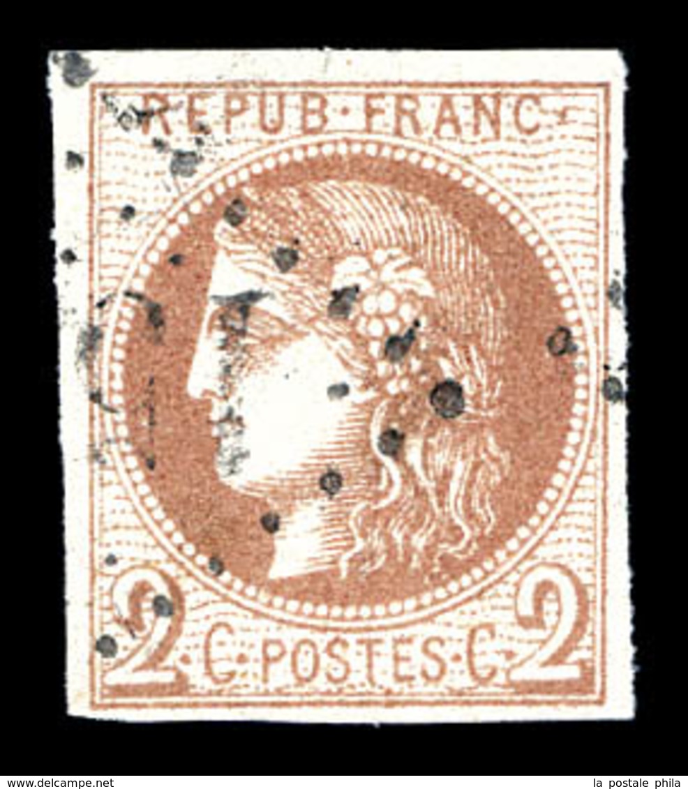 O N°40Bg, 2c Chocolat Rep 2. TB (signé Calves/certificat)  Qualité: O  Cote: 1000 Euros - 1870 Bordeaux Printing