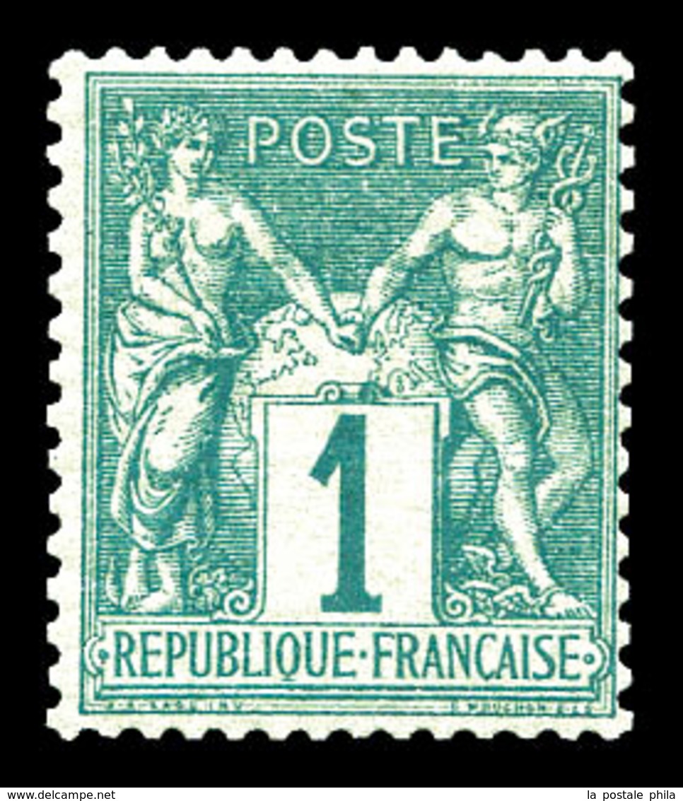 ** N°61, 1c Vert, Fraîcheur Postale. TTB  Qualité: ** - 1876-1878 Sage (Type I)