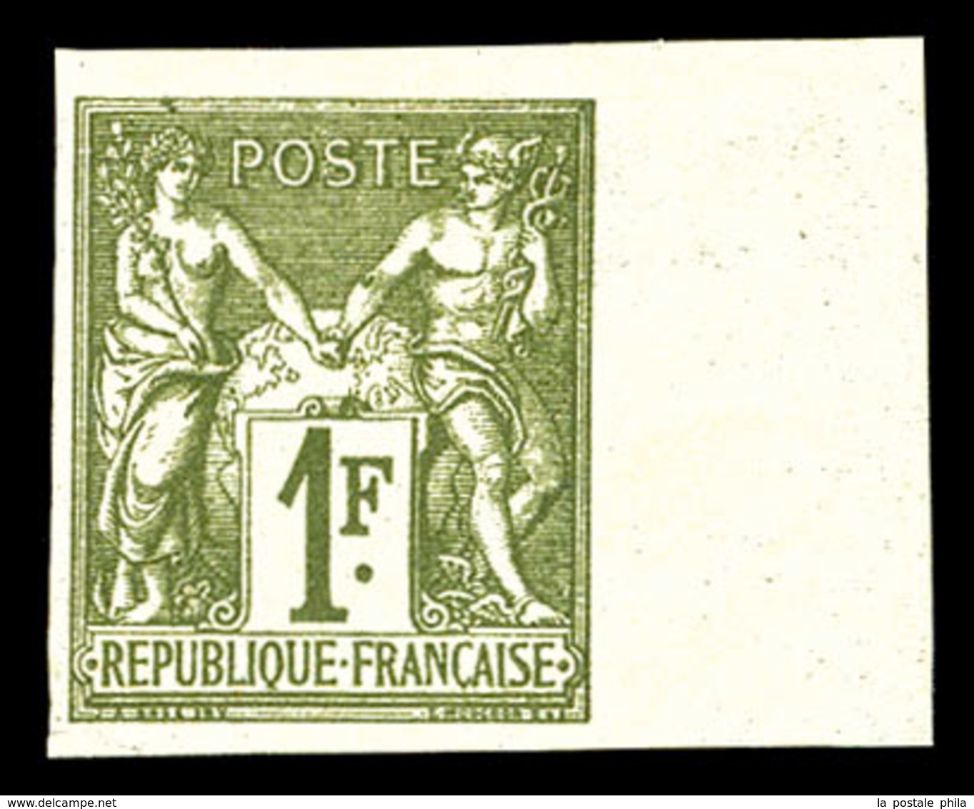 * N°72a, 1F Bronze Non Dentelé, Bord De Feuille Latéral. TTB (signé Brun/certificat)  Qualité: *  Cote: 600 Euros - 1876-1878 Sage (Type I)