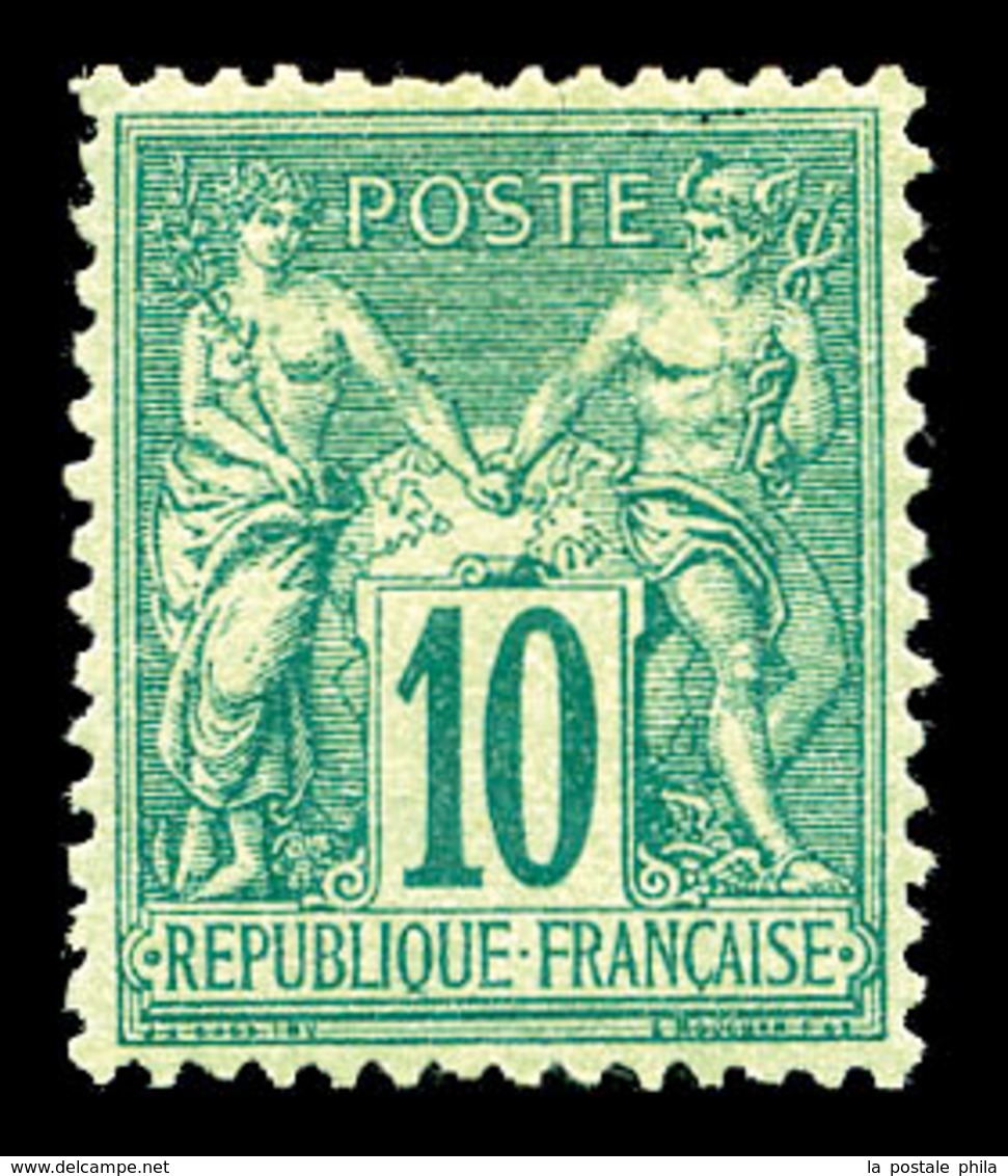 * N°76, 10c Vert Type II, Très Bon Centrage. SUP (certificat)  Qualité: * - 1876-1878 Sage (Type I)