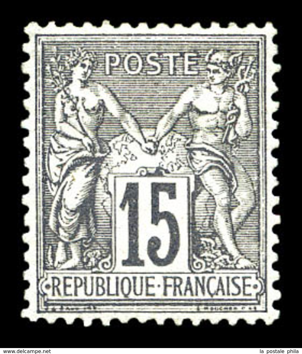 * N°77, 15c Gris Type II, Frais, Très Bon Centrage. SUP (signé/certificat)  Qualité: * - 1876-1878 Sage (Type I)