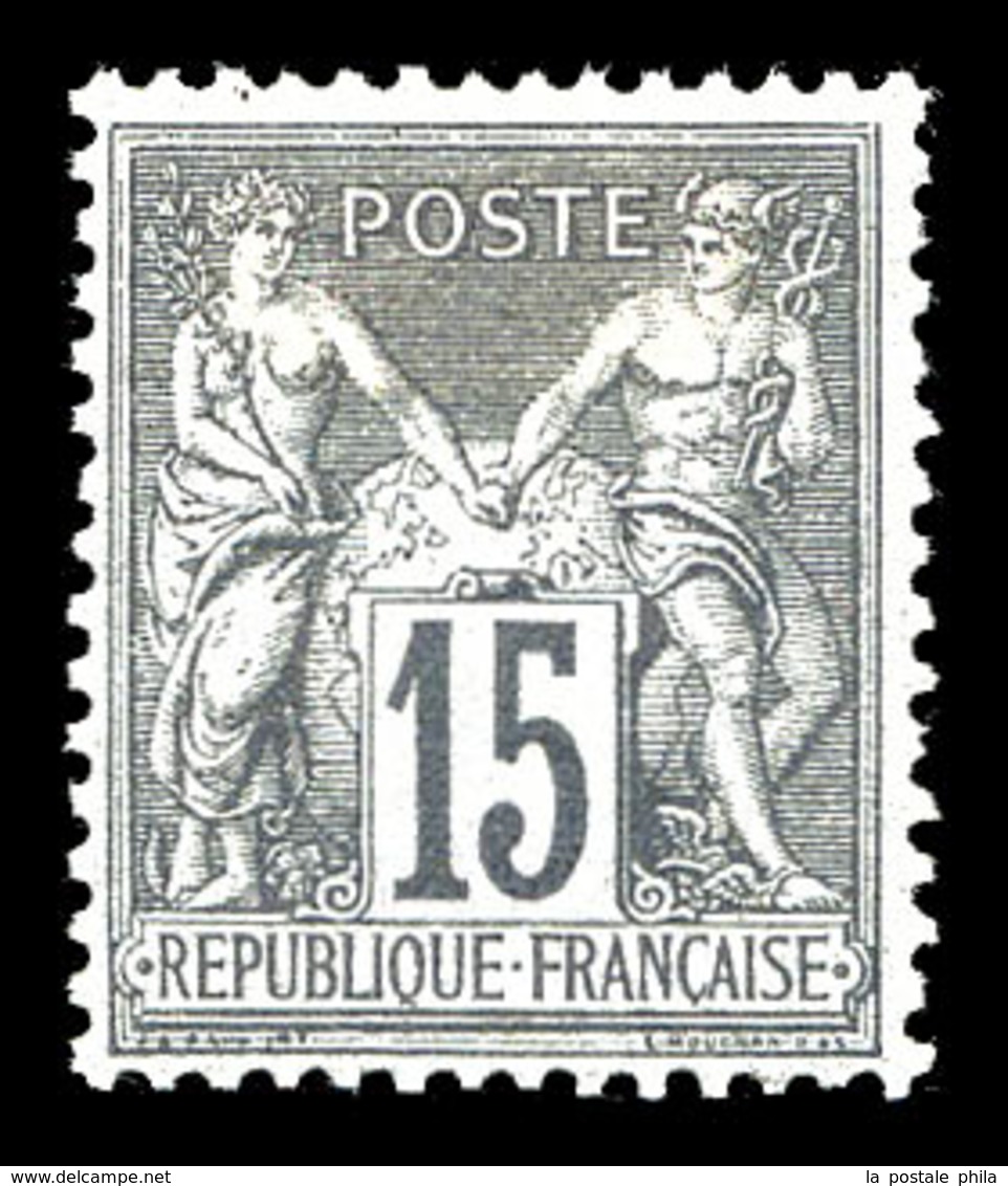 * N°77, 15c Gris Type II, Très Bon Centrage, Frais, SUP (certificat)  Qualité: *  Cote: 1200 Euros - 1876-1878 Sage (Type I)