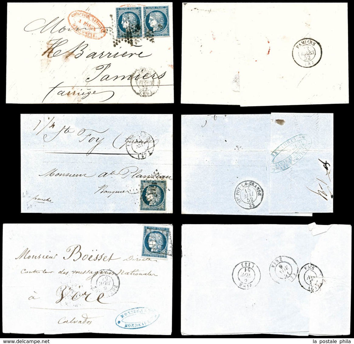 O N°4, 25c Cérès: 3 Lettres Dont Une Paire. TB  Qualité: O  Cote: 440 Euros - 1849-1876: Classic Period
