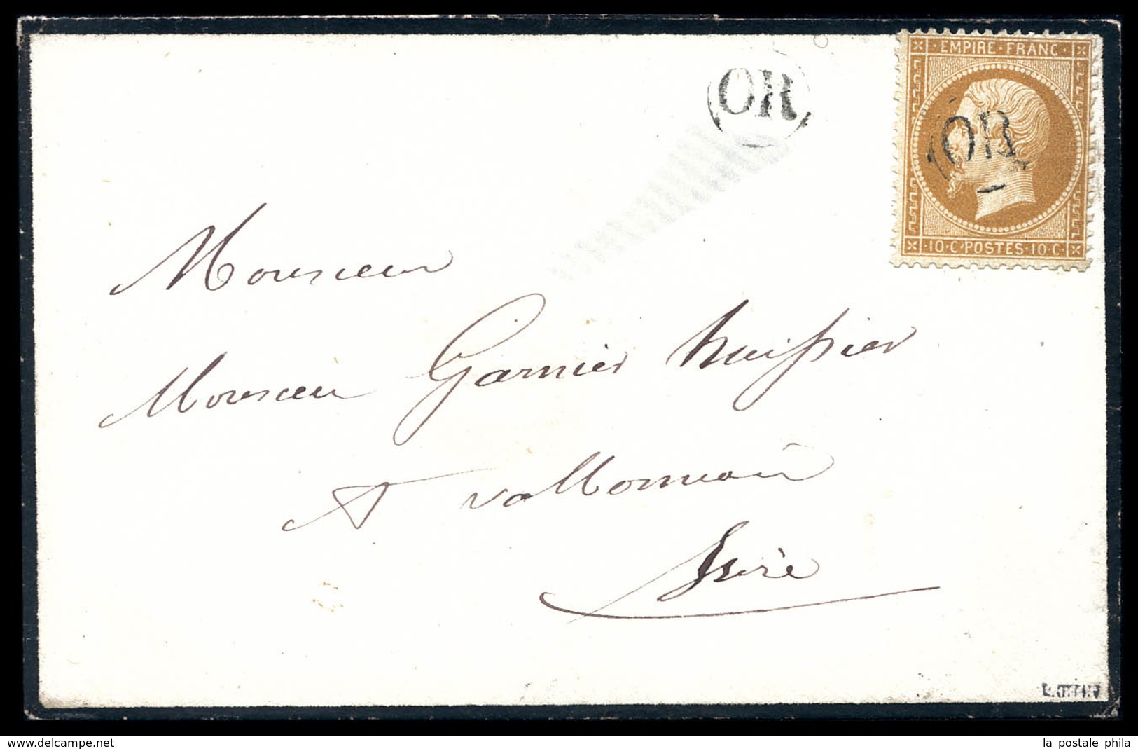 O N°21, 10c Bistre Obl 'OR' Sur Lettre. TTB (signé Margues)  Qualité: O  Cote: 325 Euros - 1849-1876: Classic Period