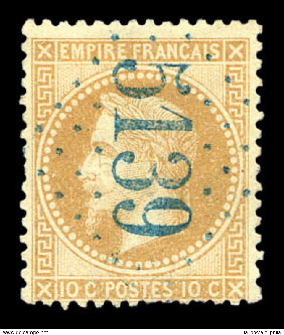 O N°28, 10c Lauré Obl GC '5139' En Bleu De Kustendje. SUP (signé Calves/certificat)  Qualité: O - 1849-1876: Classic Period