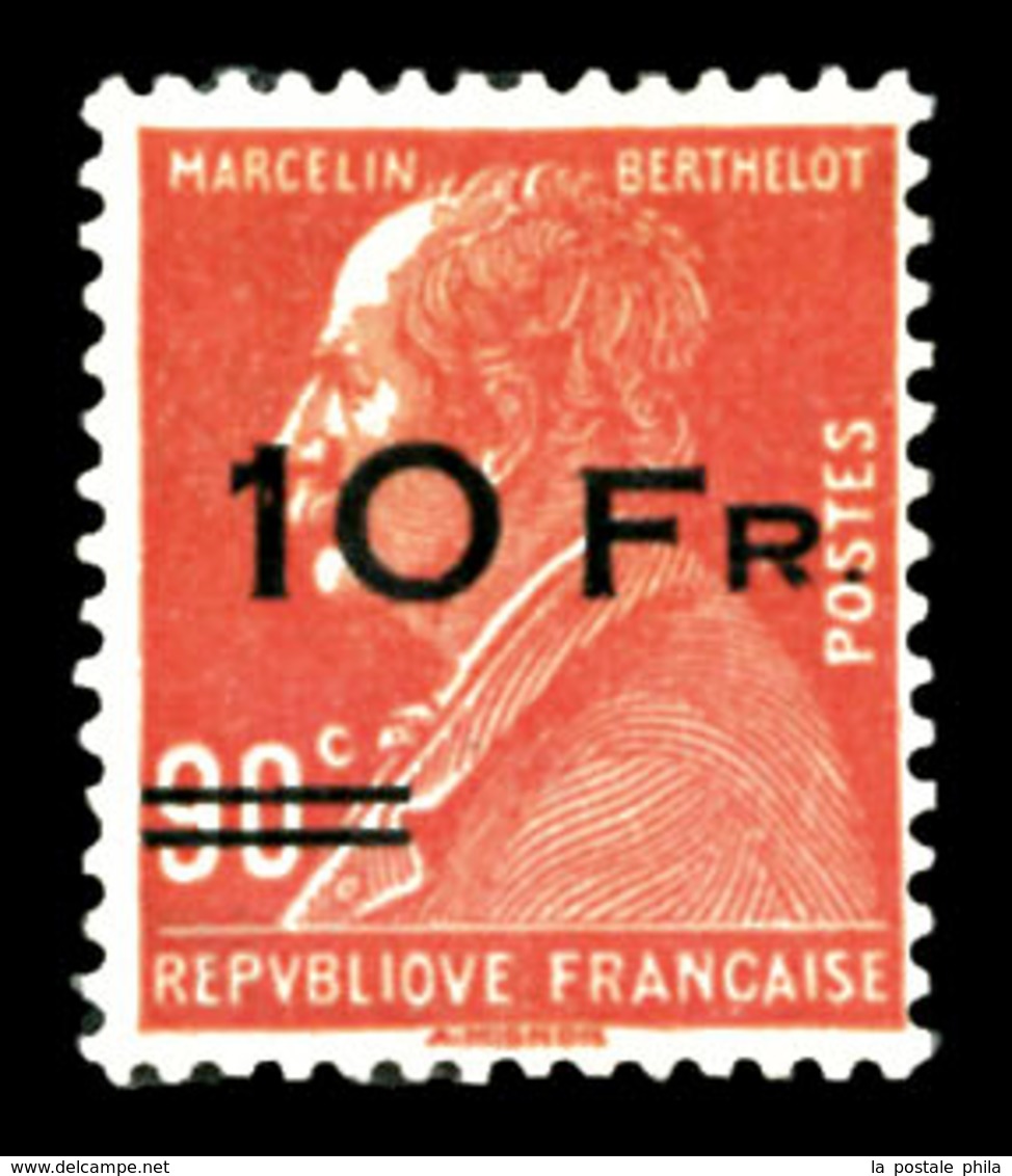 ** N°3, Berthelot Surchargé à Bord Du Paquebot 'ILE DE FRANCE' 10F Sur 90c Rouge, Frais, SUP (signé Brun/certificat)  Qu - 1927-1959 Mint/hinged
