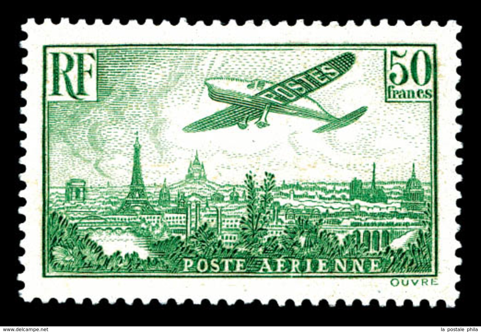 * N°14, 50f Vert-jaune. TB (certificat)  Qualité: *  Cote: 1100 Euros - 1927-1959 Postfris