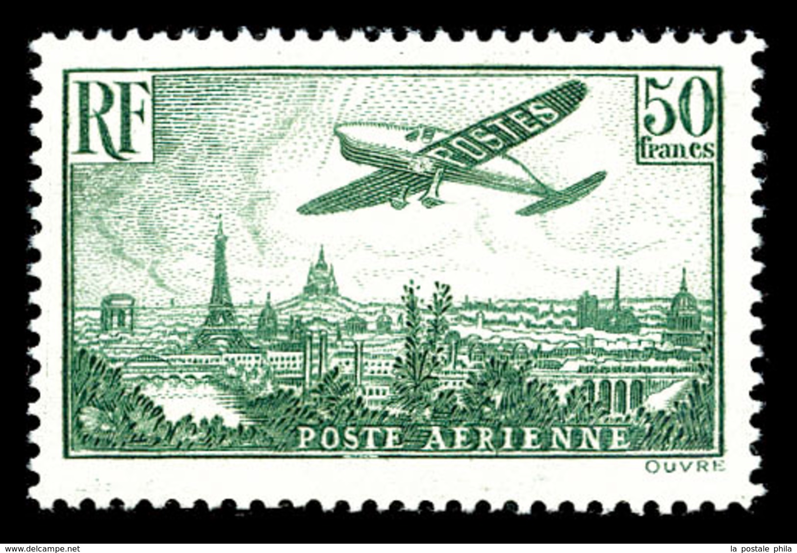 ** N°14a, 50f Vert. SUP (certificat)  Qualité: **  Cote: 2100 Euros - 1927-1959 Mint/hinged