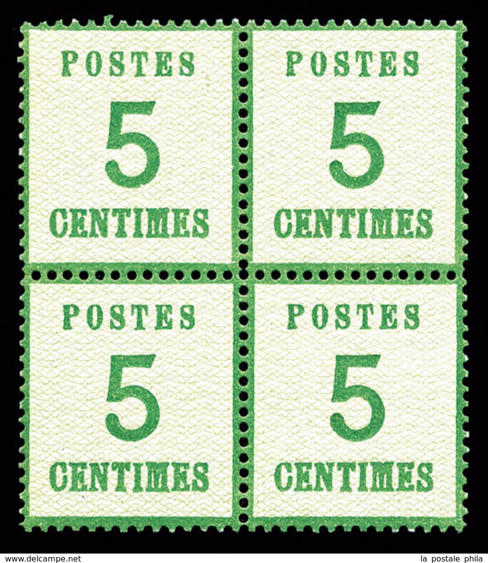 ** N°4, 5c Vert-jaune En Bloc De Quatre, Fraîcheur Postale, Très Bon Centrage (certificats)   Qualité: ** - Andere & Zonder Classificatie