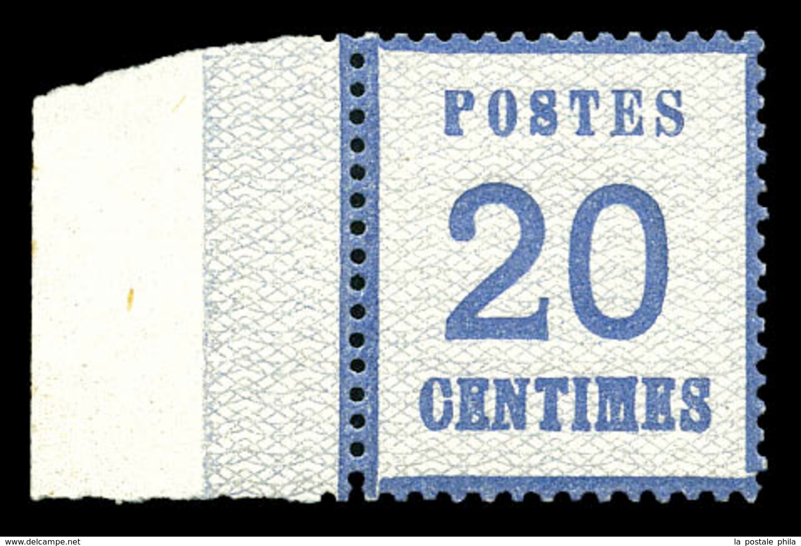 ** N°6, 20c Bleu, Bord De Feuille, Fraîcheur Postale. TTB  Qualité: ** - Andere & Zonder Classificatie