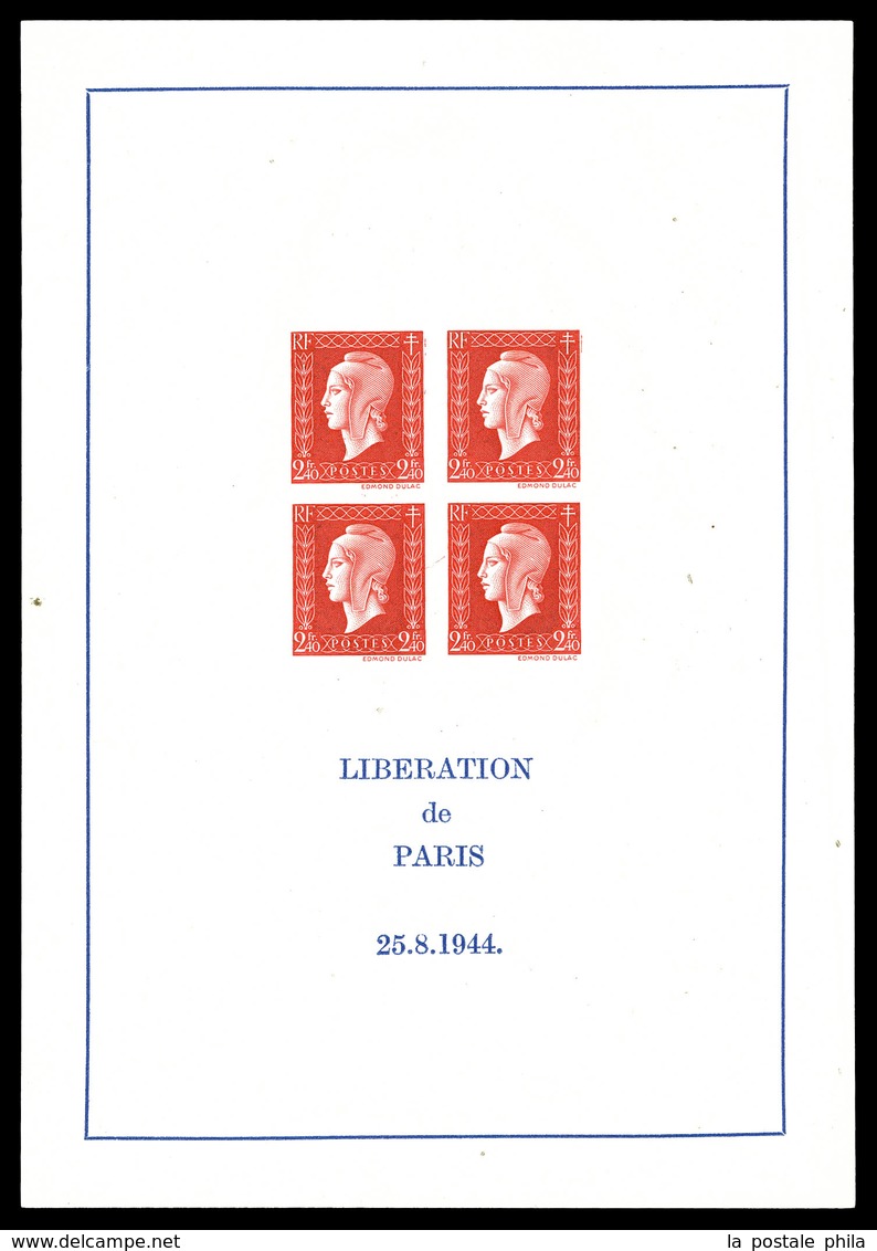 ** N°4, Non émis: Dulac, 2F 40 Rouge En Bloc De Quatre Sur Feuillet Non Dentelé, SUPERBE. R.R. (certificat)  Qualité: ** - Mint/Hinged