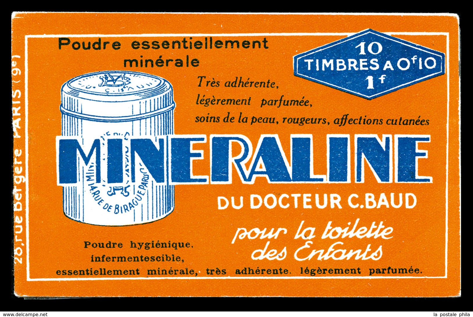 ** N°188-C1a, MINERALINE, 10 Timbres Avec Variété 'PEPUBLIQUE' Case 5. SUP. R. (certificat)  Qualité: ** - Andere & Zonder Classificatie