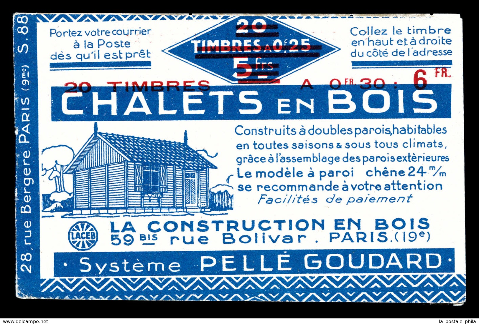 ** N°191-C1, Série 88-B, CHALET EN BOIS Et AIGLE. TTB  Qualité: ** - Andere & Zonder Classificatie