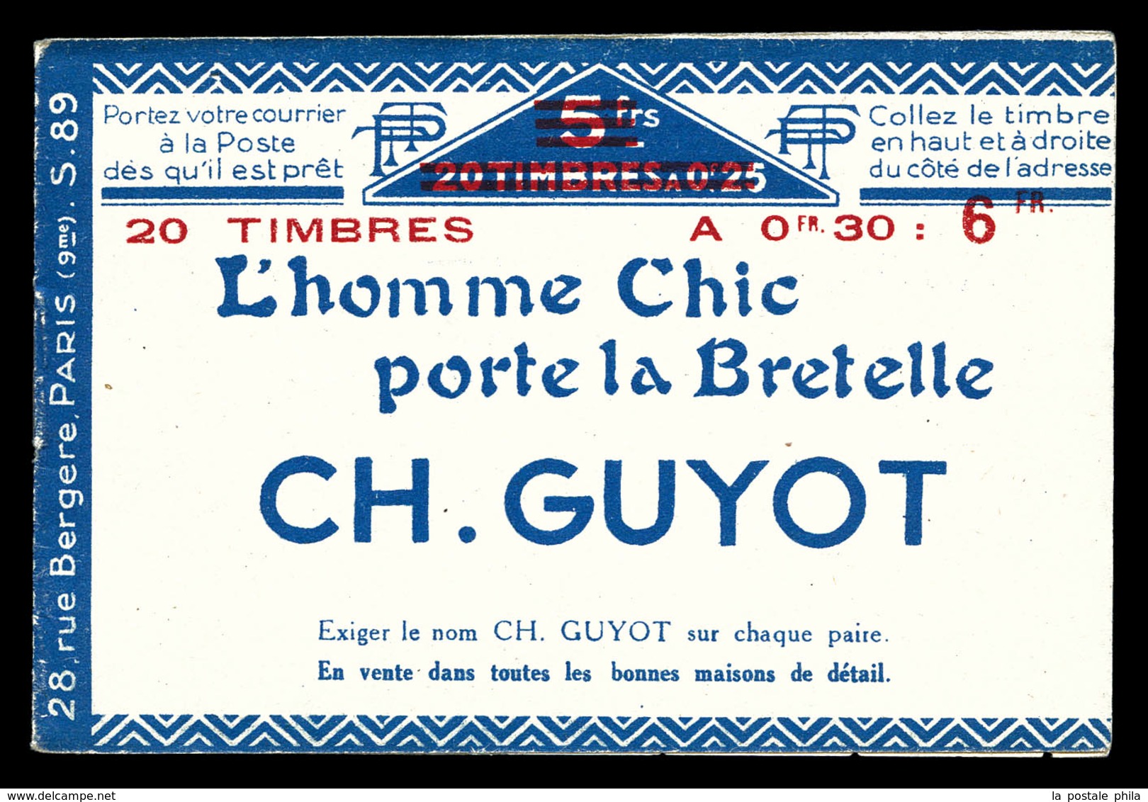 ** N°191-C1, Série 89 A, BRETELLES GUYOT Et AIGLE, Haut De Feuille. TTB  Qualité: ** - Andere & Zonder Classificatie