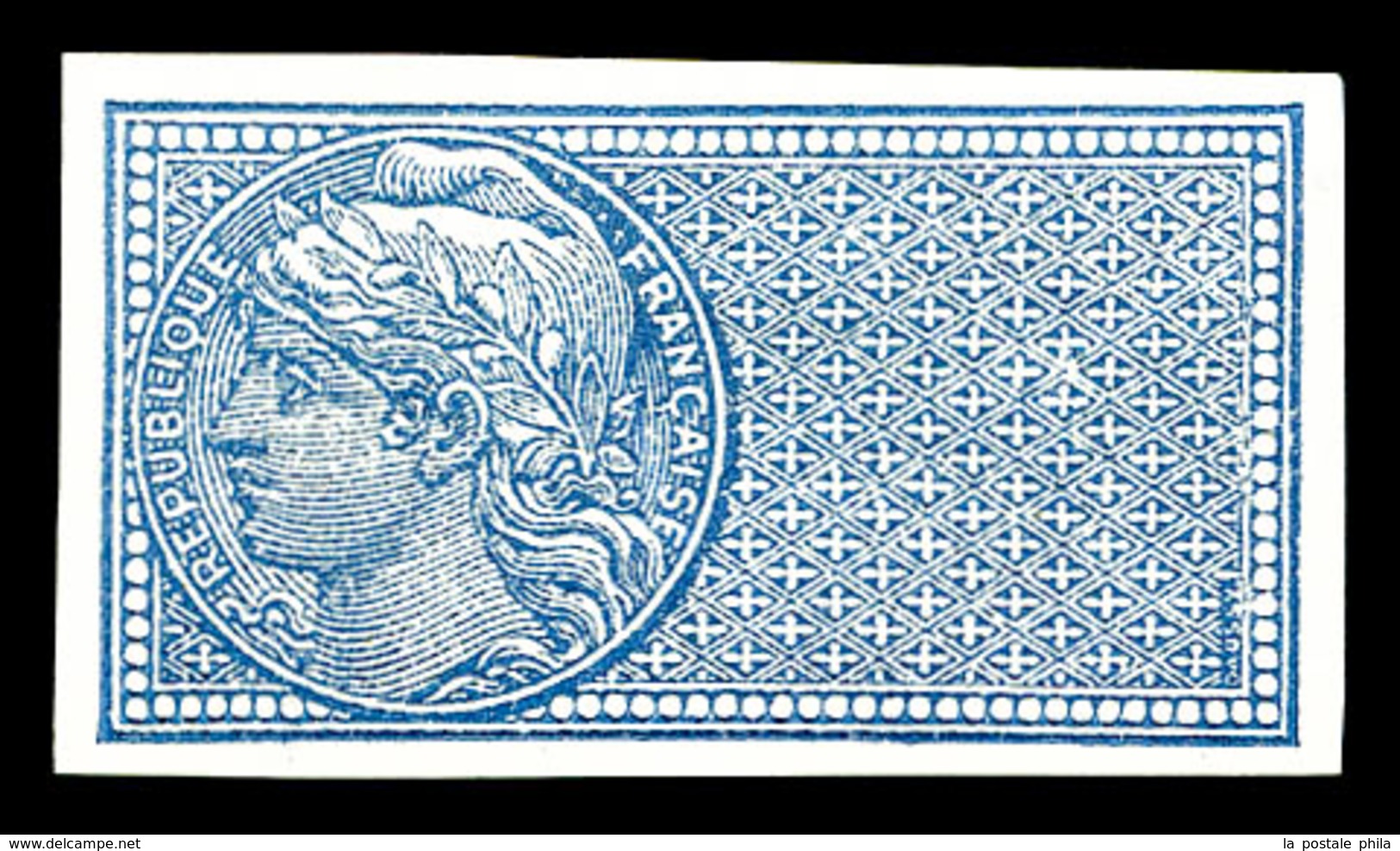 * N°33f, (N° Ceres), Bleu Sans Légende Non Dentelé. SUP (certificat)  Qualité: * - Mint/Hinged