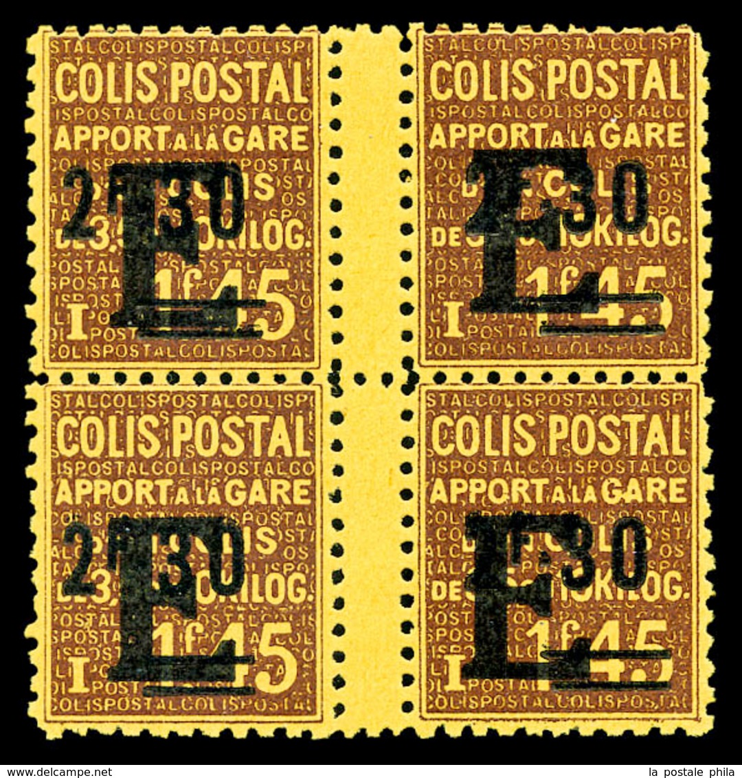 ** N°155A, (N°Maury). Non émis: E Sur 2f30 Sur 1f45. Bloc De 4 Interpanneau. SUPERBE. R.R.R (certificat)  Qualité: **  C - Mint/Hinged