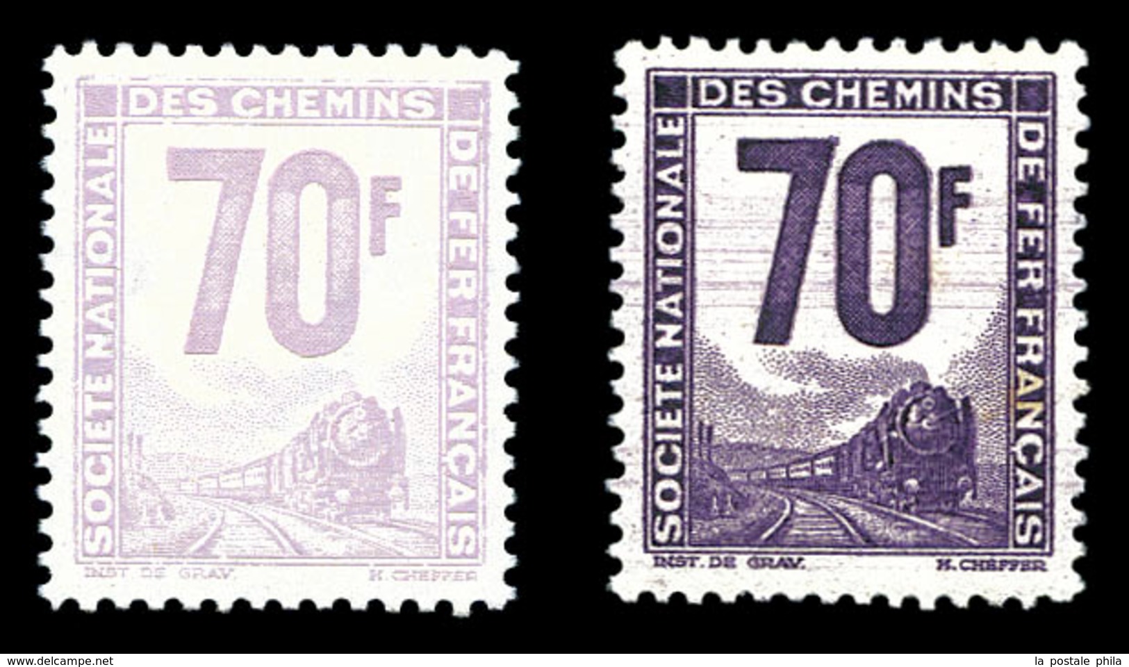 ** N°17/18, 70f Violet Et 70f Mauve, Les 2 Ex TTB (certificat)  Qualité: **  Cote: 700 Euros - Mint/Hinged