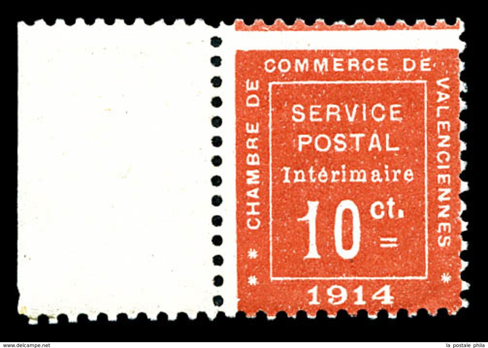 ** N°1, Valenciennes, 10c Rouge Bord De Feuille Latéral, SUP (signé Brun/certificat)  Qualité: **  Cote: 1100 Euros - War Stamps