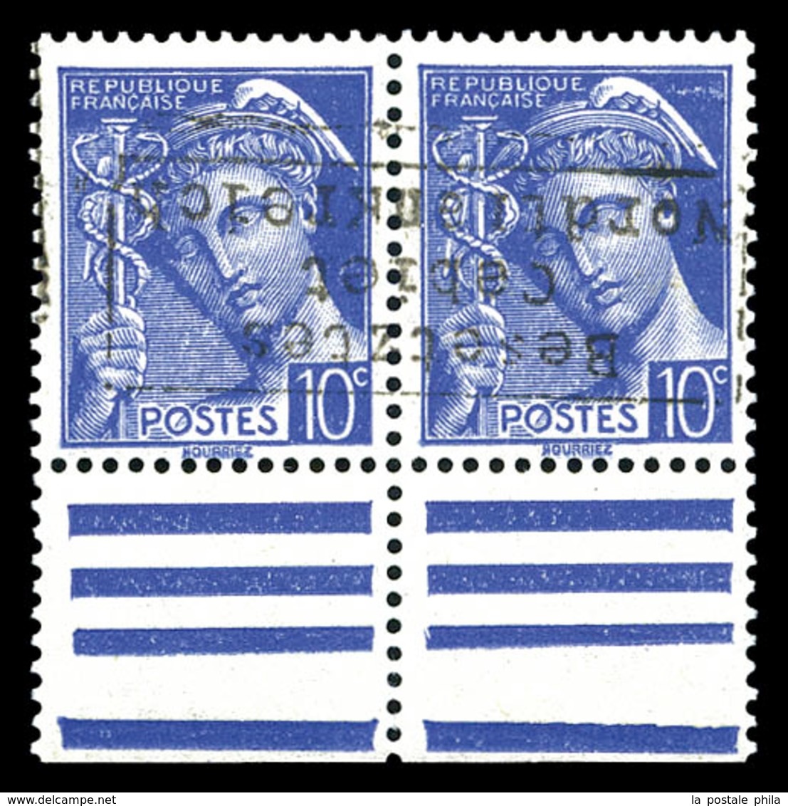 ** Mercure 10c Bleu Surchargé Coudekerque. TTB (certificat)  Qualité: **  Cote: 650 Euros - War Stamps