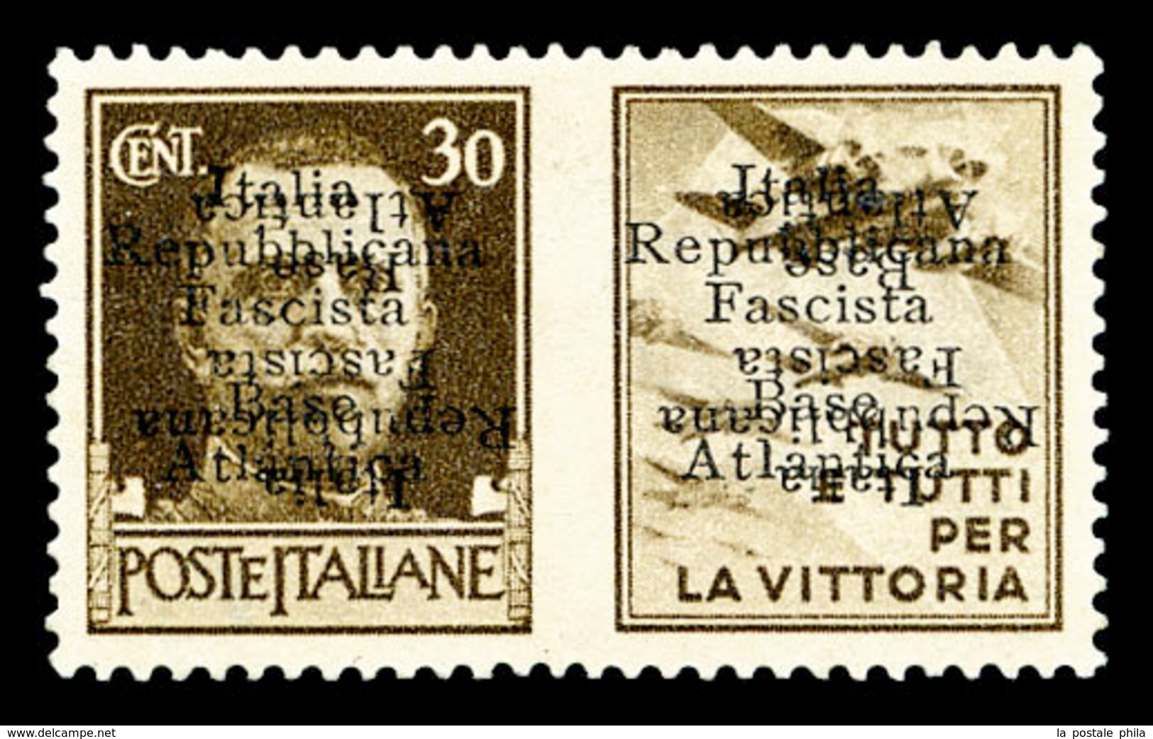 ** N°10Ba, (N° Maury), Timbre De Propagande 30c Sépia Avec Vignette 'Aviation'. Surcharge Doublée Dont 1 Renversée. SUPE - War Stamps