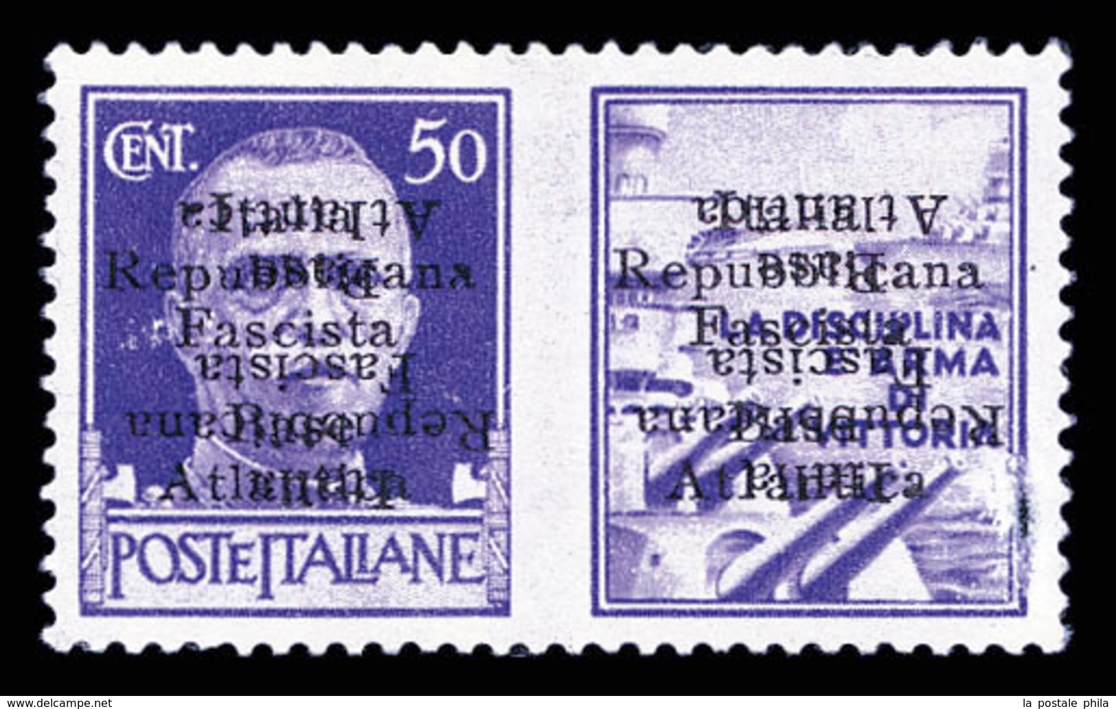 (*) N°11Ca, (N° Maury), Timbre De Propagande 50c Violet Avec Vignette 'Marine'. Surcharge Doublée Dont Une Renversée. Im - Oorlogszegels