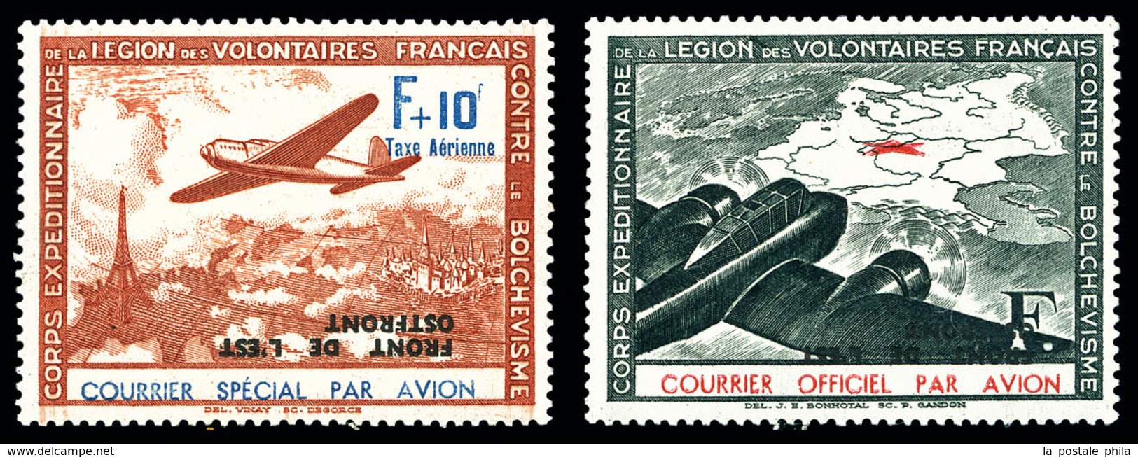* N°4/5, Les 2 Valeurs Surcharges Renversées, TB  Qualité: *  Cote: 400 Euros - War Stamps