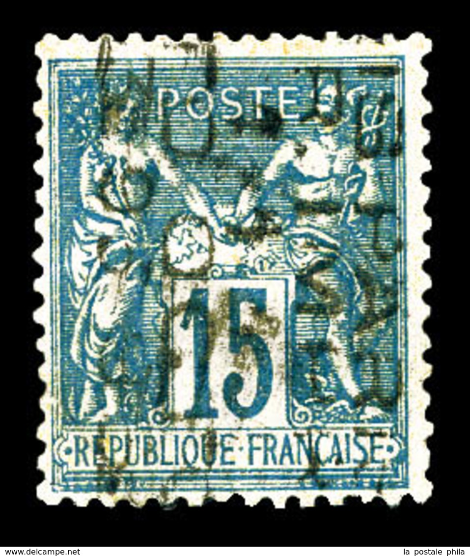 (*) N°17, 15c Bleu Surchargé 5 Lignes Du 1 Octobre 1893, R.R. (signé Calves/Brun/certificats)  Qualité: (*) - 1893-1947