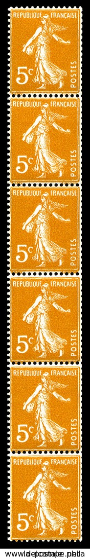 ** N°8, Semeuse 5c Orange: Bande De 6. TB  Qualité: **  Cote: 185 Euros - Coil Stamps